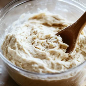 Lydia Grace – Creative Baking Developer 2 Close-up of sourdough dough in a Cambro container, showing the early mixing stages.