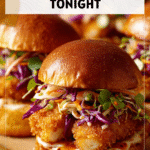 Bang Bang Chicken Sliders Recipe for Easy Weeknight Meals 4 Crispy chicken sliders with spicy bang bang sauce served as easy dinner with buns for week day meal ideas. 2