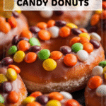 Candy-Topped Donuts for Halloween Parties 4 Halloween donuts topped with apple candy slices for fall treat table ideas. 2