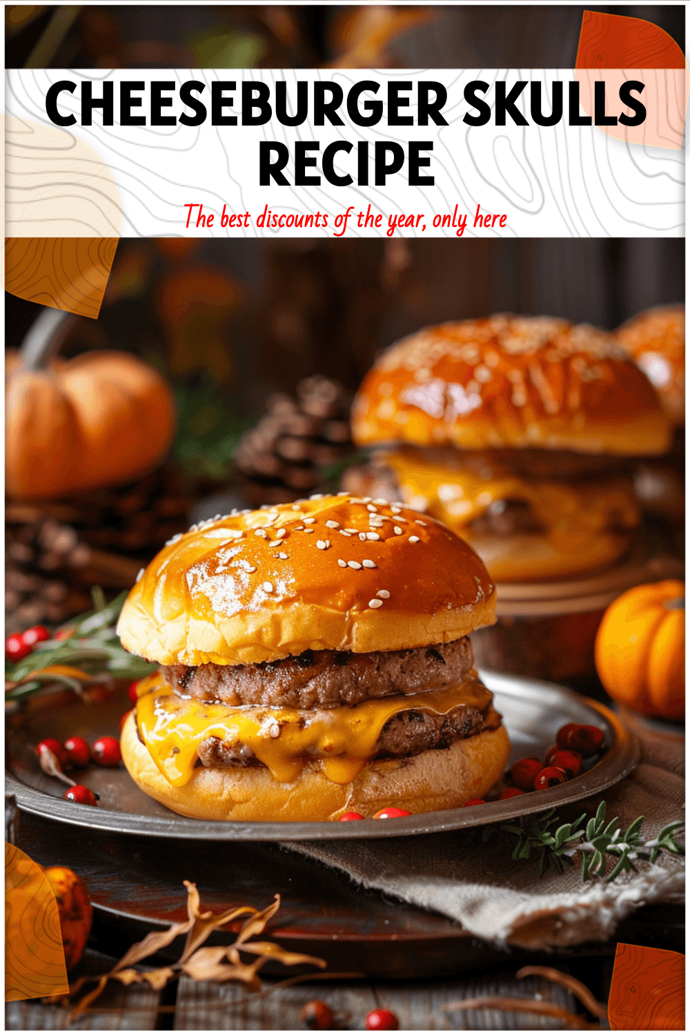 Cheeseburger Skulls Halloween Dinner Recipe 3 Cheeseburger Skulls Halloween Dinner Recipe