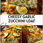 Cheesy Zucchini Garlic Bread Loaf Idea 5 Cheesy garlic zucchini bread loaf with golden melted cheddar and sliced zucchini garnish. 2