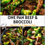 Chinese Beef and Broccoli One Pan Dinner 4 A skillet of Chinese Beef and Broccoli served as a healthy dinner recipe perfect for fast dinners. 2