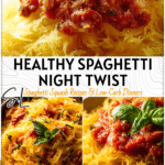 Comforting Spaghetti With Spaghetti Squash 4 Roasted spaghetti squash strands tossed with tomato sauce and served like spaghetti with basil garnish 2
