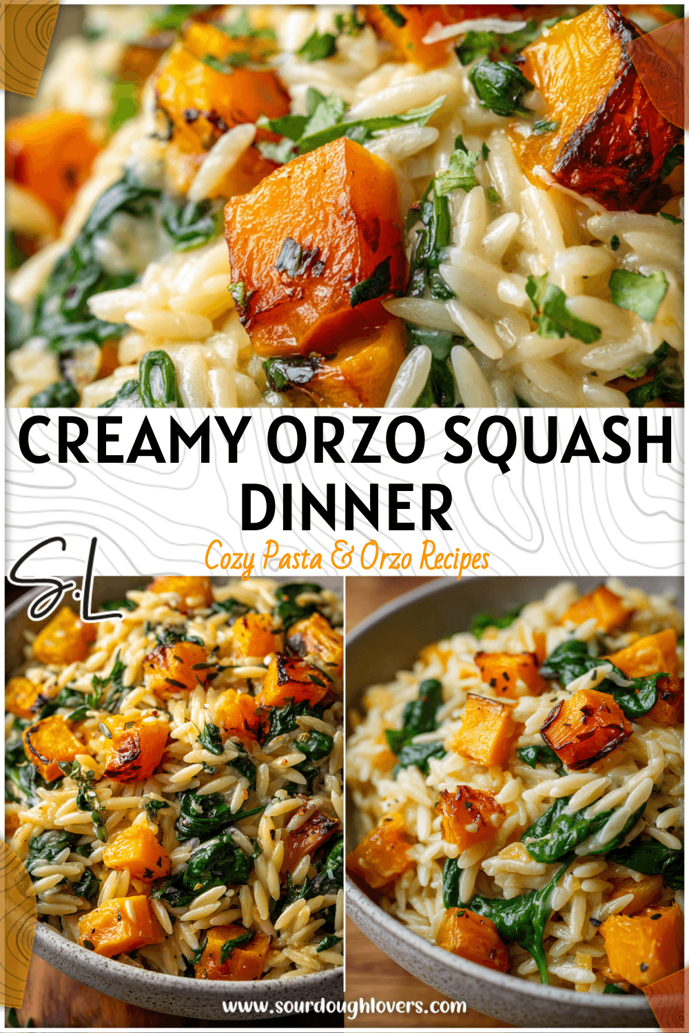 Creamy Orzo with Roasted Butternut Squash and Spinach 3 Creamy Orzo with Roasted Butternut Squash and Spinach