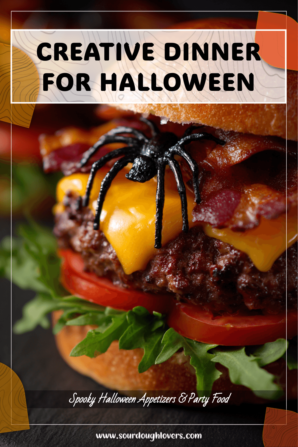 Creative Spider Burger Dinner for Halloween Night 3 Creative Spider Burger Dinner for Halloween Night