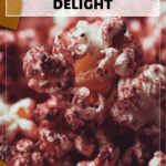 Creepy Red Velvet Popcorn for Spooky Nights 4 Red glazed popcorn with creepy Halloween Food styling in a dark bowl. 2