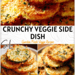 Crispy Veggie Side: Parmesan Squash Made Simple 4 Crispy Parmesan Squash rounds stacked neatly on a plate as a flavorful veggie dish. 2