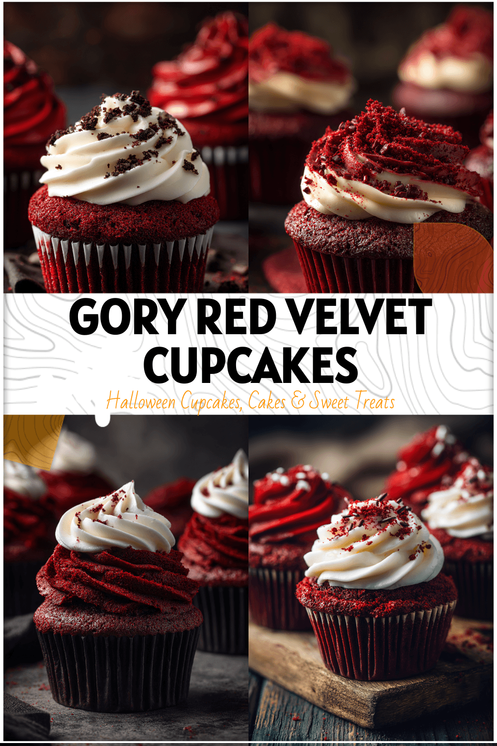 Dramatic Red Velvet Halloween Cupcakes 3 Dramatic Red Velvet Halloween Cupcakes