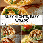 Easy Cheesy Garlic Chicken Wrap Recipe for Busy Nights 4 Cheesy garlic chicken wrap sliced in halves on a plate ready for a quick weeknight meal. 2