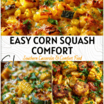 Easy Corn and Squash Recipe for Cozy Nights 4 Hearty corn and squash casserole garnished with fresh parsley in a baking pan 2