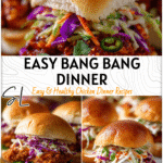 Easy Dinner With Bang Bang Chicken Sliders 5 Bang Bang chicken sliders on fresh baked buns served as a simple week day meal idea. 2