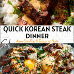 Easy Korean BBQ Steak Dinner Bowls for Weeknights 4 Weeknight-ready Korean BBQ steak with rice bowl topped with creamy sauce and herbs. 2