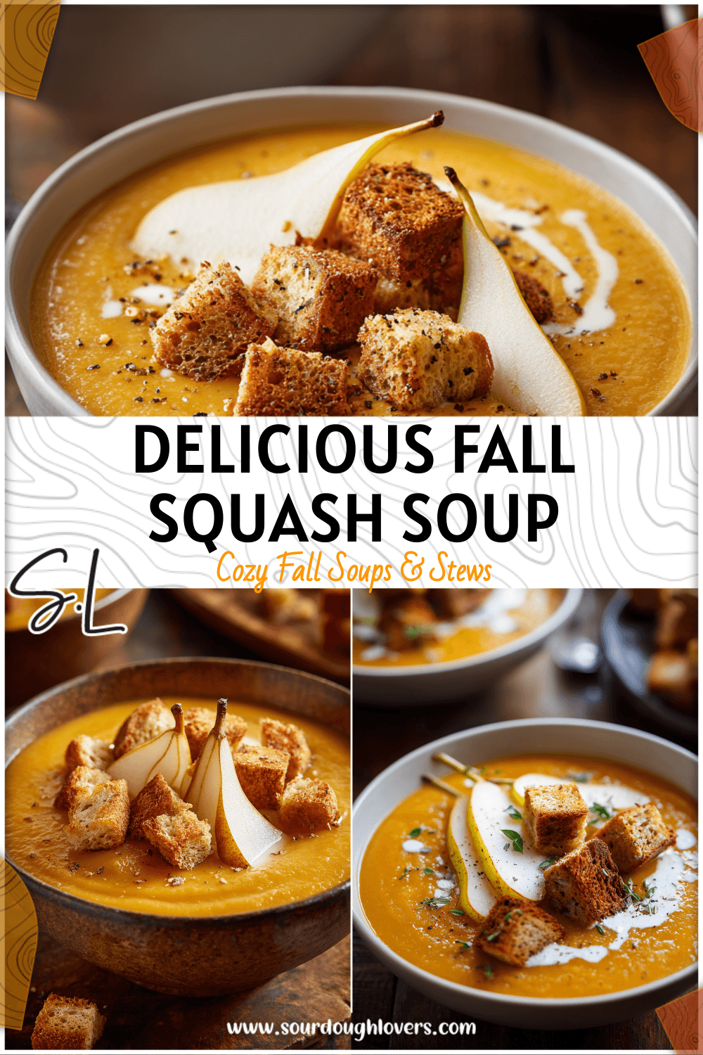 Fall Soup Recipes: Roasted Squash Soup with Pear & Croutons 3 Fall Soup Recipes Roasted Squash Soup with Pear & Croutons
