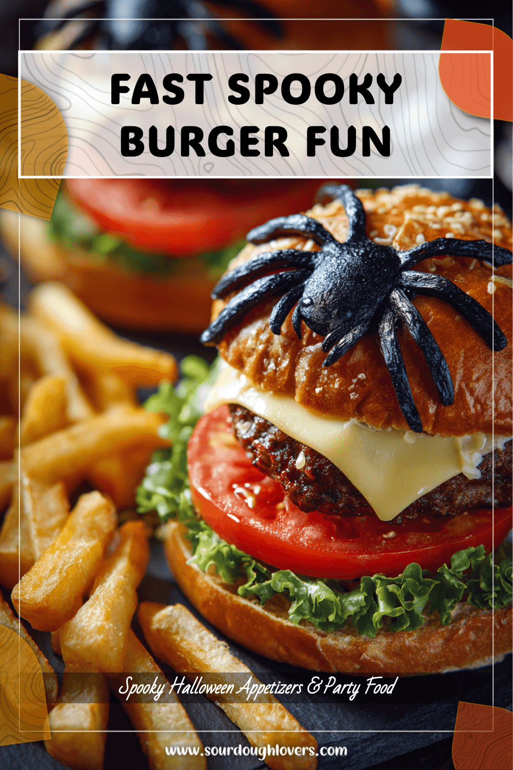 Fast & Fun Halloween Spider Burger with Fries 3 Fast and Fun Halloween Spider Burger with Fries