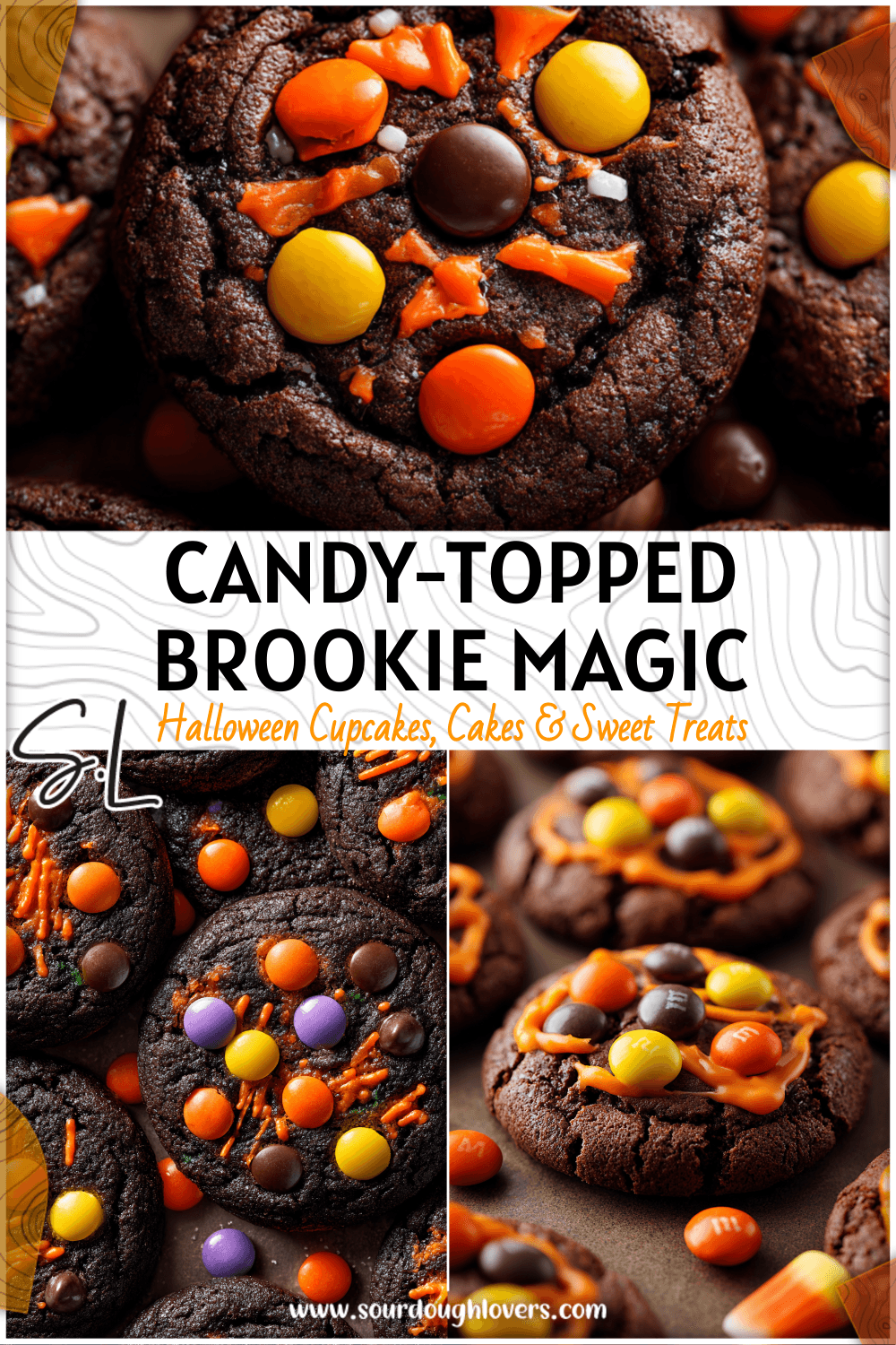 Festive Halloween Brownie Cookies with Candy Toppings 3 Festive Halloween Brownie Cookies with Candy Toppings
