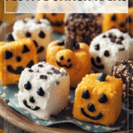 Festive Halloween Snack Ideas for Parties 4 Bright Halloween snack platter filled with festive shaped treats and bites 2