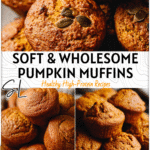 Flourless Pumpkin Muffins That Are Soft & Wholesome 4 A plate of freshly baked Flourless Pumpkin Muffins with golden tops and a moist, fluffy texture. 2