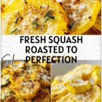 Fresh Yellow Squash Recipes: Oven Roasted With Cheese 4 Roasted slices of yellow squash sprinkled with Parmesan on a white plate. 2