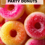 Fun Candy Donuts Perfect For Sharing 4 Donuts with apple candy slices designed as Halloween shareables for fall parties. 2