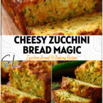 Garden Zucchini Cheddar Quick Bread Recipe 4 Freshly baked garden zucchini cheddar quick bread loaf with golden cheesy top. 2