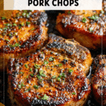 Garlic Butter Pan Seared Pork Chops in 20 Minutes 4 Golden garlic butter seared pork chops in a skillet with fresh herbs and crusty edges 2