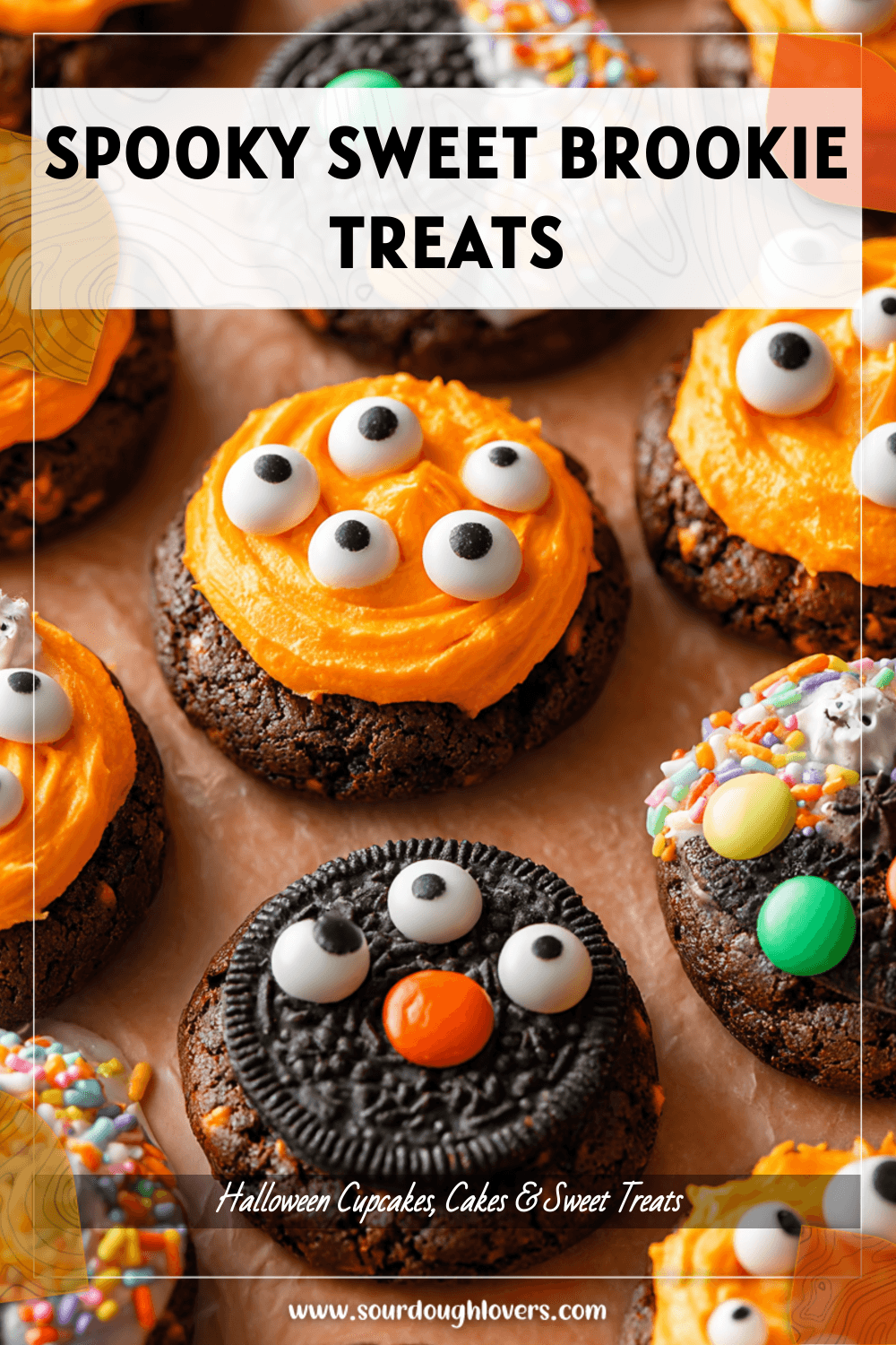 Halloween Brookies with Frosting & Candy Treats 3 Halloween Brookies with Frosting and Candy Treats