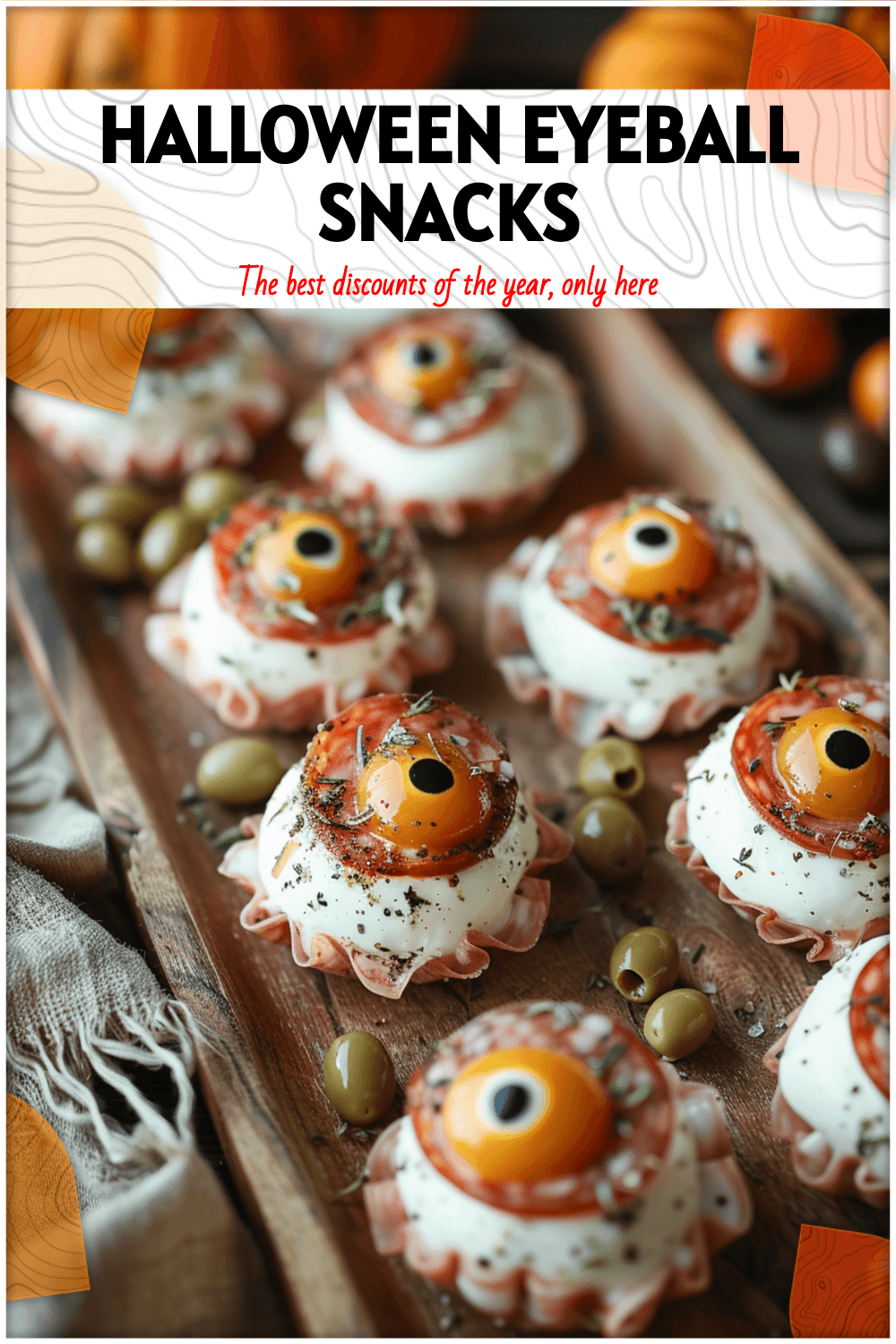 Halloween Eyeball Snacks with Salami & Cheese 3 Halloween Eyeball Snacks with Salami & Cheese