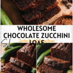 Healthy Chocolate Zucchini Bread for Everyday Baking 5 Healthy chocolate zucchini bread loaf displayed with slices beside fresh zucchini and cocoa powder 2