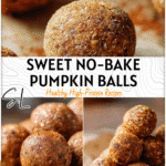Healthy Sweets: No-Bake Pumpkin Protein Balls 5 No-bake pumpkin protein balls dusted with cinnamon on parchment paper 2