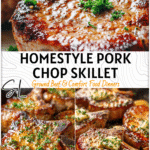 Homestyle Copycat Pork Chop Skillet Recipe 4 Homestyle copycat skillet pork chops topped with garlic butter and parsley 2