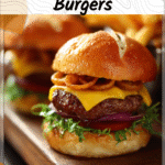 Kid-Friendly Halloween Burgers with Crispy Fries 4 Halloween burger shaped like a spider with crispy fries as a kid-friendly dinner dish. 2