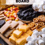 Kid-Friendly Halloween Party Snack Board 4 Halloween snack board with kid-friendly finger foods and festive seasonal props 2