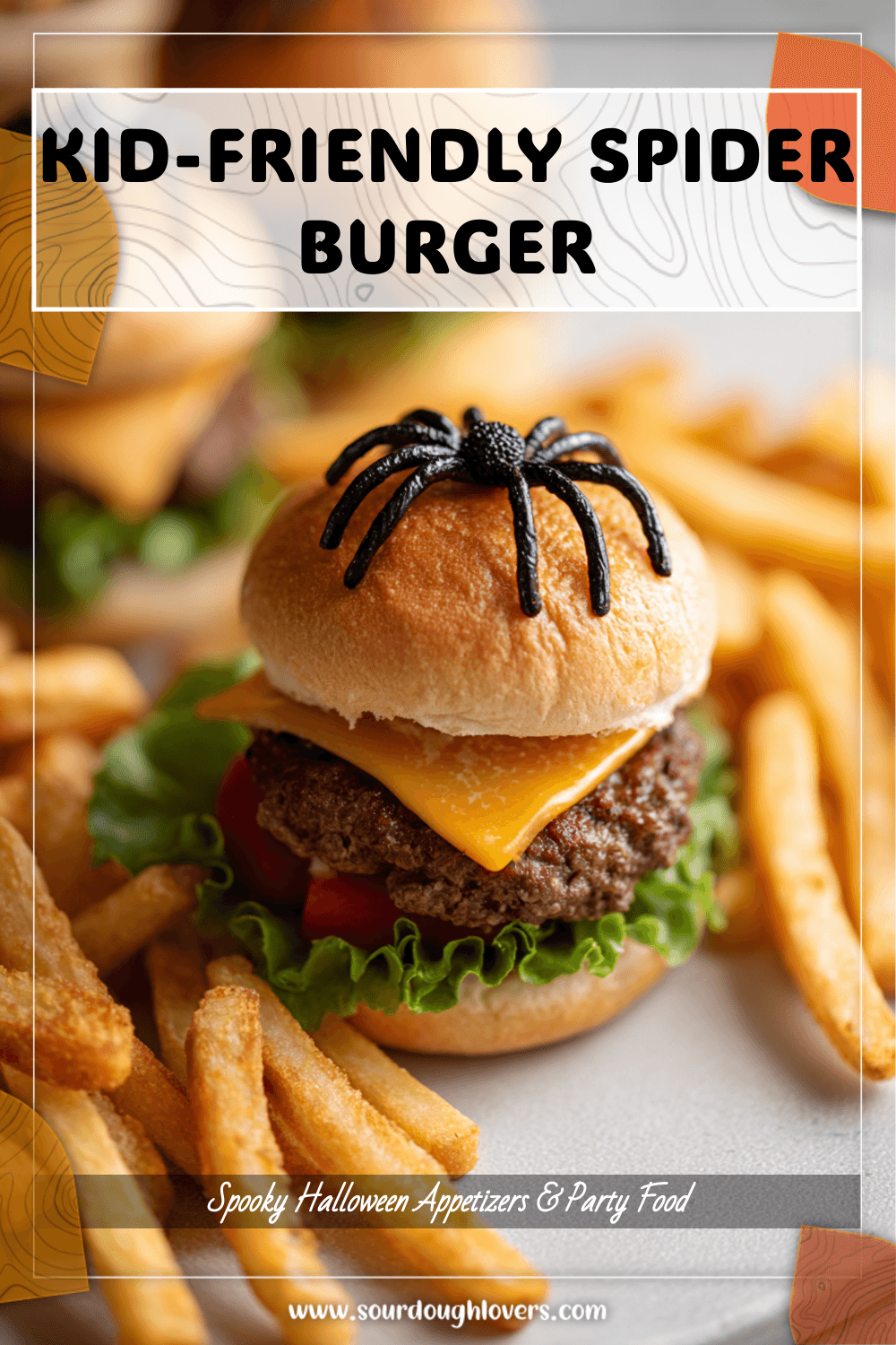 Kid-Friendly Halloween Spider Burger Dinner with Fries 3 Kid-Friendly Halloween Spider Burger Dinner with Fries