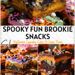 Kids Friendly Halloween Treats: Brookies with a Twist 4 Homemade brookies decorated with colorful Halloween frosting and sprinkles for kids 2