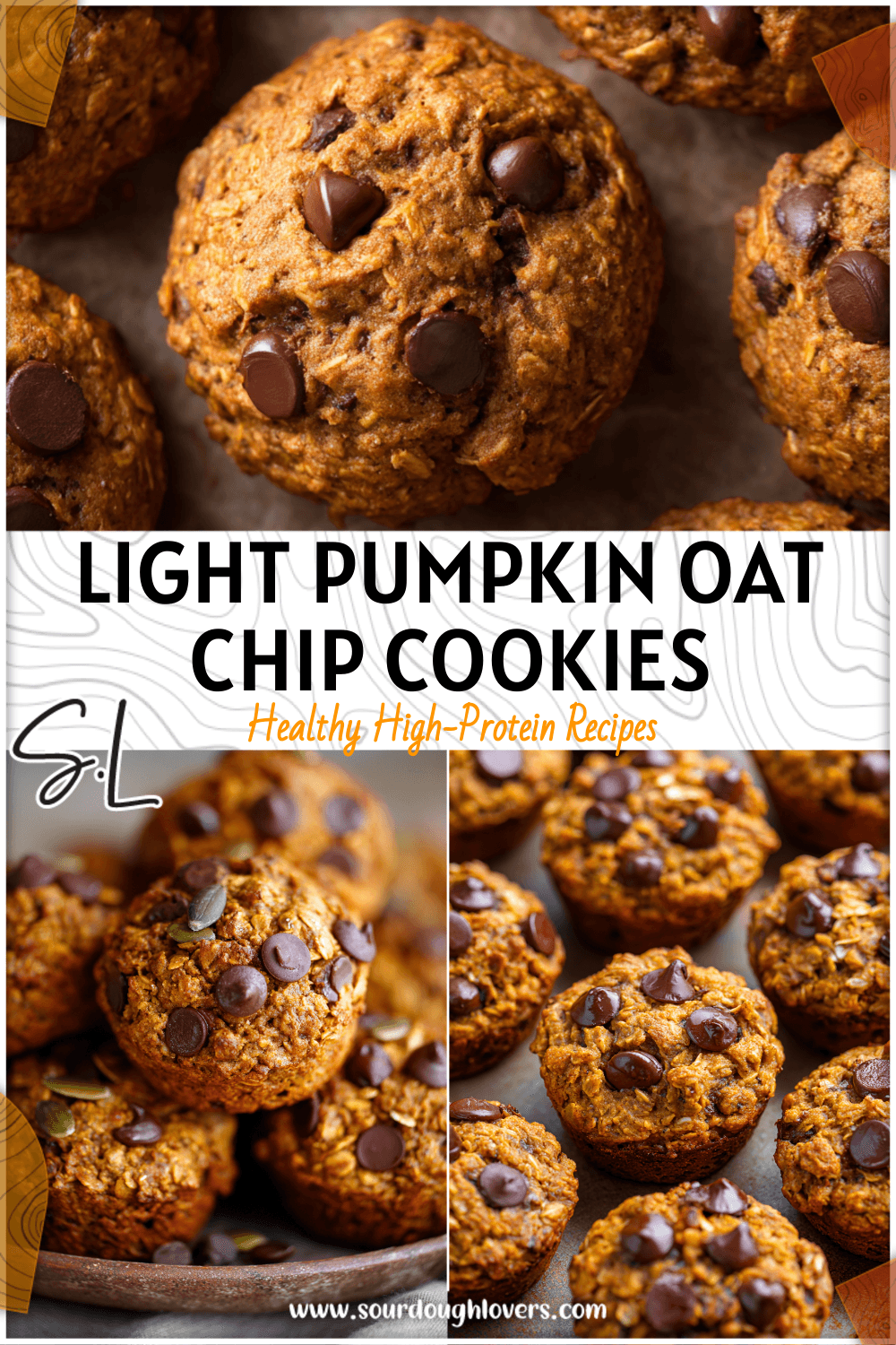 Low-fat Pumpkin Oatmeal Chocolate Chip Muffins Style Cookies 4 Low-fat Pumpkin Oatmeal Chocolate Chip Muffins Style Cookies