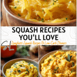 Mashed & Sauteed Spaghetti Squash Recipes 4 Creamy mashed spaghetti squash alongside sauteed squash served with seasonal herbs on a wooden table. 2