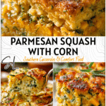 Parmesan Squash Casserole with Sweet Corn Twist 4 Parmesan squash casserole baked with layers of golden corn and fresh herbs 2
