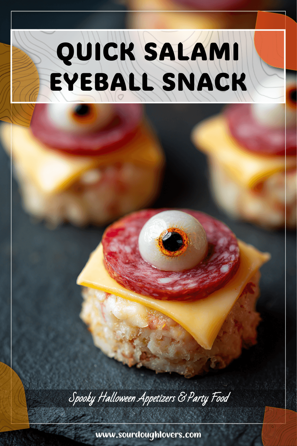 Quick Halloween Eyeballs Snack with Salami & Cheese 3 Quick Halloween Eyeballs Snack with Salami & Cheese