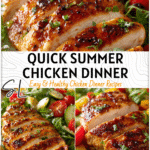 Quick Summer Chicken Breast Dinner Ideas for Family 4 Sliced baked chicken breast with fresh seasonal salad served as quick summer dinner ideas for family 2