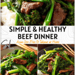 Simple Beef Dinner: Chinese Broccoli Stir Fry 4 Plate of stir fried beef and broccoli served with chopsticks for a health dinner recipe 2