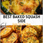 The Best Oven-Baked Parmesan Squash Side Recipe 4 Oven-baked Parmesan Squash slices with golden cheesy crust served in a rustic dish. 2