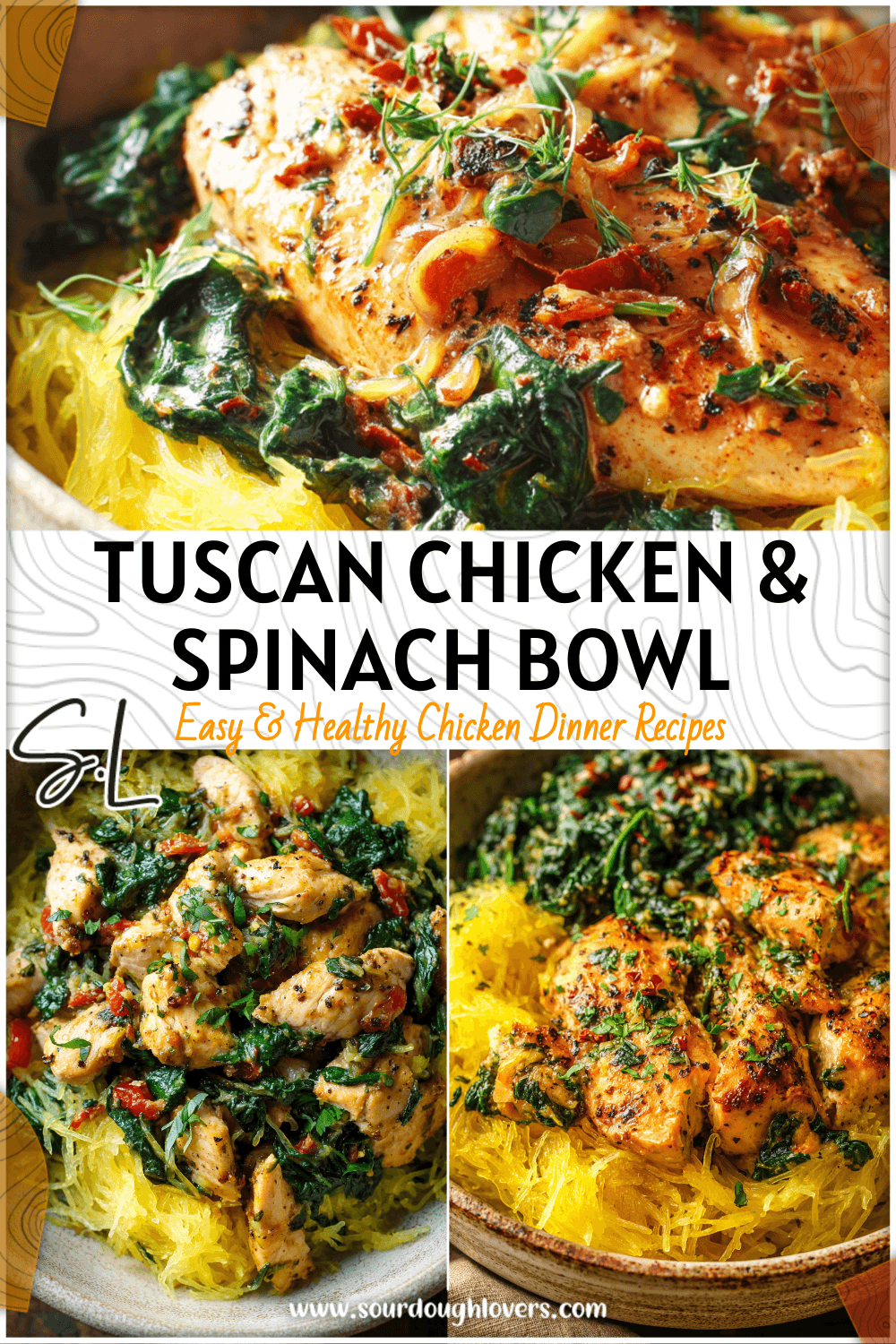 Tuscan Chicken with Spinach and Spaghetti Squash 3 Tuscan Chicken with Spinach and Spaghetti Squash