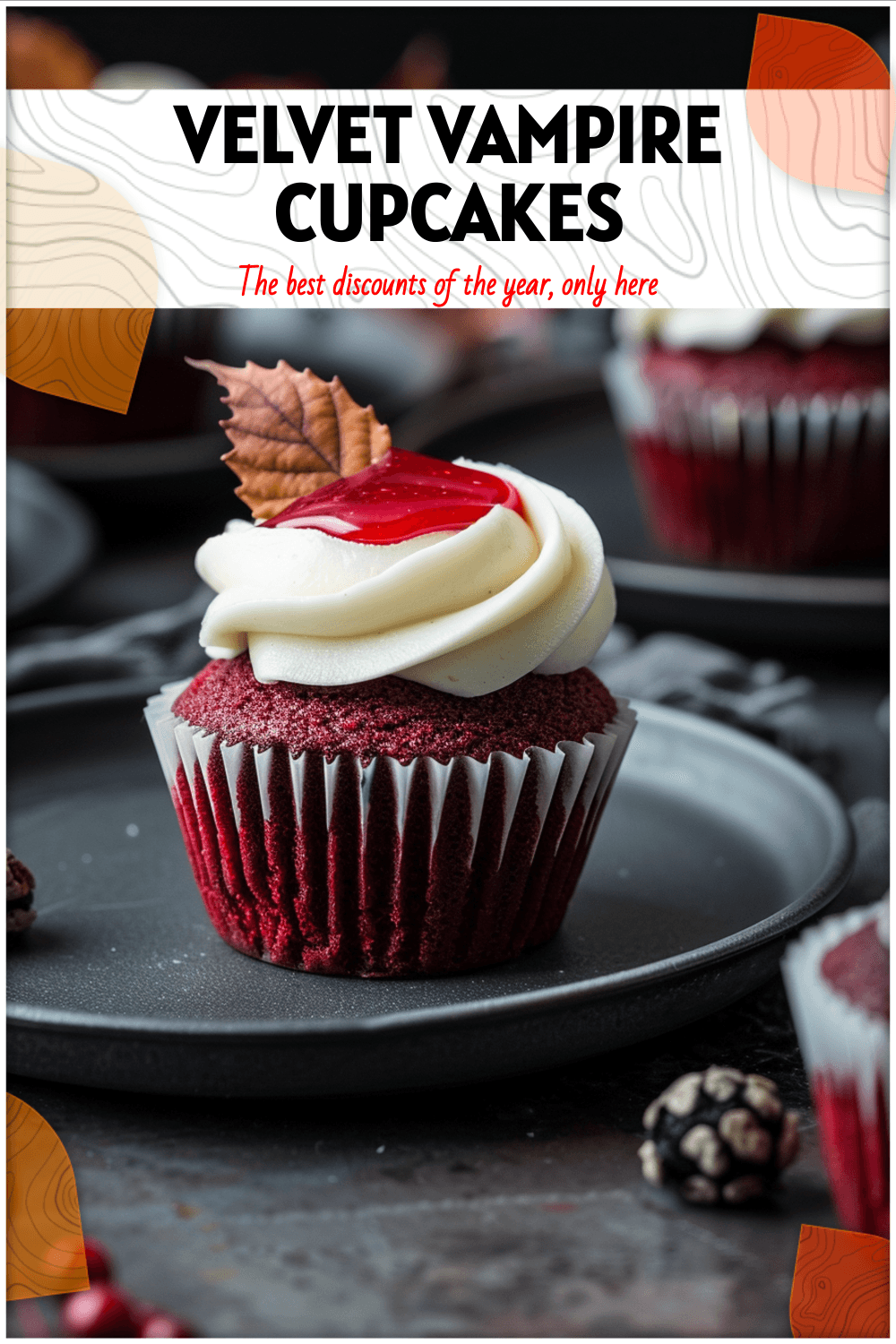 Vampire Dessert Ideas: Red Velvet Halloween Cupcakes 3 Vampire Dessert Ideas: Red Velvet Halloween Cupcakes