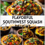 Vegetarian Southwest Stuffed Acorn Squash for Cozy Fall Nights 4 Vegetarian southwest stuffed acorn squash with beans, corn, and herbs served in a cozy fall setting 2