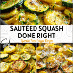 Yellow Squash Recipes Sauted With Parmesan Finish 4 Sautéed yellow squash slices with Parmesan garnish in a skillet. 2