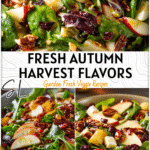 Autumn Harvest Apple Salad Recipe: Fresh & Yummy Fall Flavors 4 Bowl of autumn harvest apple salad with greens, apples, nuts, and dressing, a perfect Autumnal Salad for fall.