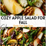 Cozy Autumnal Apple Salad: A Perfect Fall Garden Salad Recipe 4 Close-up of an autumnal apple salad with mixed greens and walnuts, styled as a cozy Fall Garden Salad.