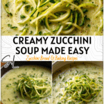 Easy Creamy Zucchini Soup with Fresh Garden Flavor 4 Bowl of creamy zucchini soup topped with herbs and shredded squash, perfect for summer healthy recipes