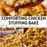 Easy Stove Top Stuffing Chicken Casserole for Cozy Family Dinners 4 Golden baked Chicken And Stove Top Stuffing Casserole with a crispy stuffing topping in a casserole dish.