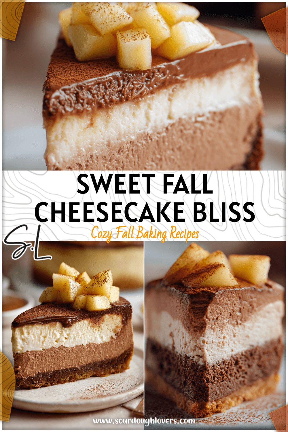 Fall Inspired Cheesecake with Apples and Chocolate Mousse Layers 3 Fall Inspired Cheesecake with Apples and Chocolate Mousse Layers